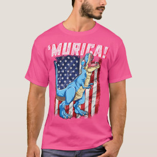 T Rex 4Th Of July Boys Men Funny Dinosaur Murica U T-Shirt