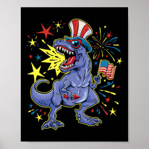 T-rex 4th Of July Celebrating Independence Day Poster