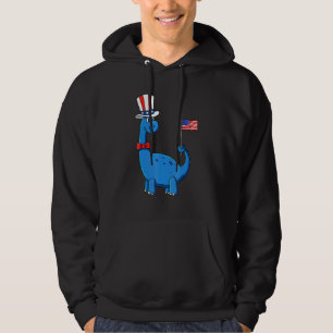 T Rex American Flag 4th Of July Dinosaur Boys Kids Hoodie