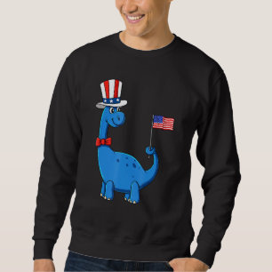 T Rex American Flag 4th Of July Dinosaur Boys Kids Sweatshirt
