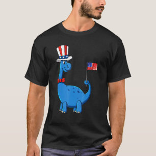 T Rex American Flag 4th Of July Dinosaur Boys Kids T-Shirt