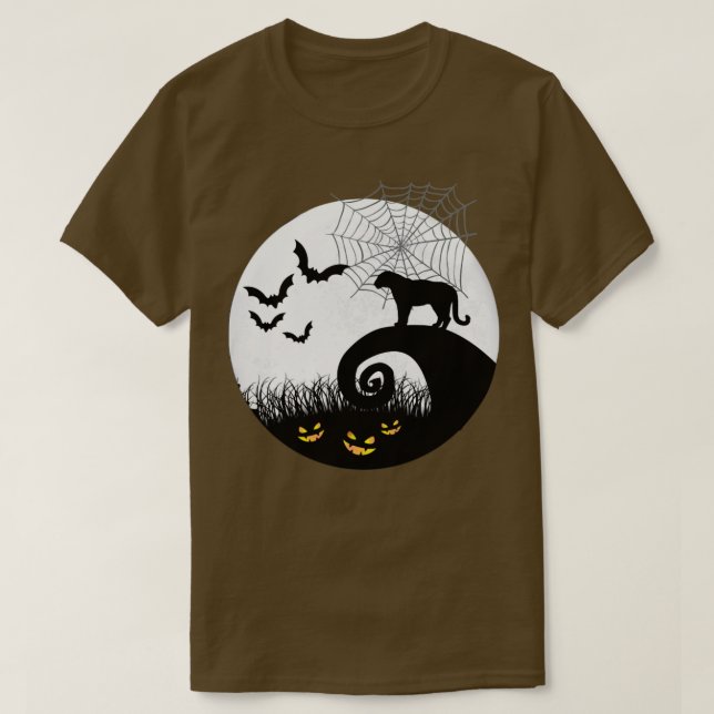 T rex and moon halloween T-Shirt (Design Front)