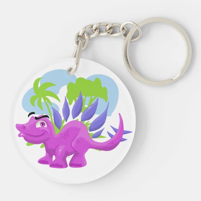 T-Rex and Stegosaurus Keychain (Back)