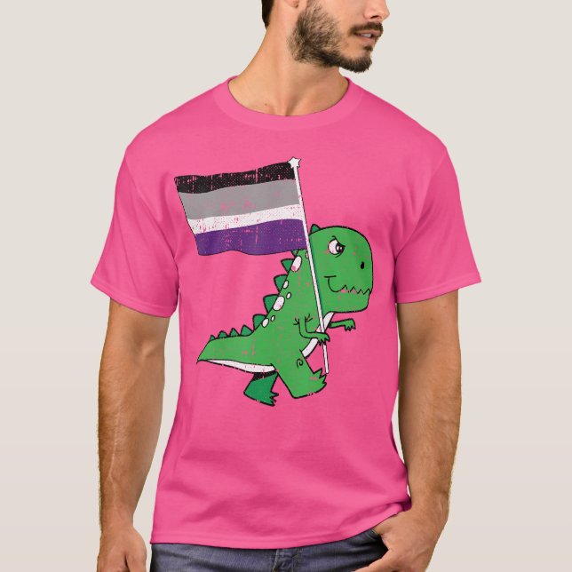 T-Rex Asexual Pride Flag Funny Dino-Saur Lgbtq All T-Shirt (Front)