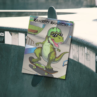 T-Rex at skatepark skateboarding Postcard