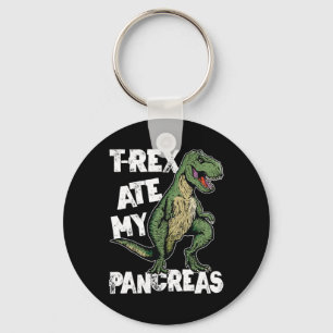 T-rex Ate My Pancreas Dinosaur Fun Diabetes Awaren Key Ring