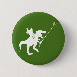 T-rex & bigfoot selfie 6 cm round badge