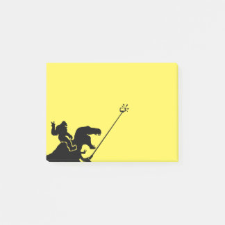 T-rex & bigfoot selfie post-it notes