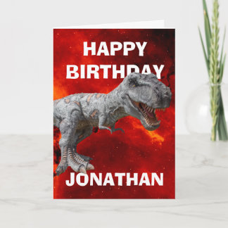 T REX Birthday Party Card