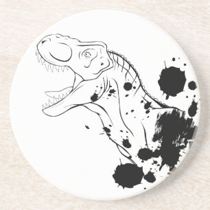 T-Rex (Black and White) Coaster