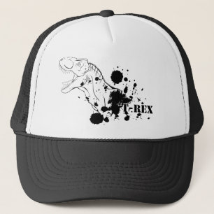 T-Rex (Black and White) Trucker Hat