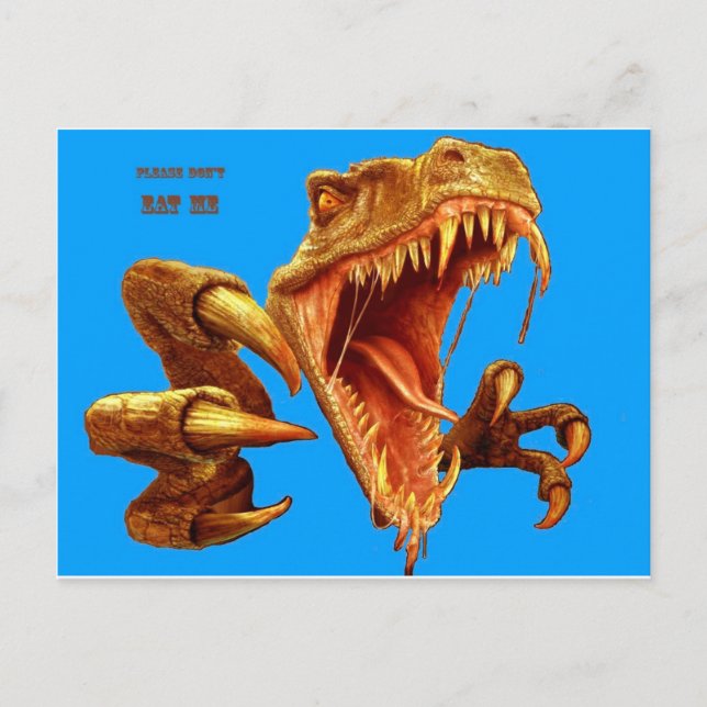 T Rex_blue screen.jpg Postcard (Front)