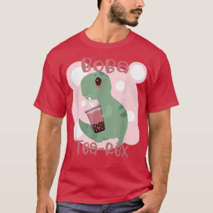 T-Rex Boba Tea-Rex Bubble Tea Anime Kawaii Cute Di T-Shirt