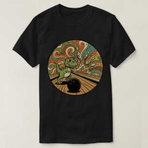 T-Rex Bowling Strike - Groovy Dinosaur Sports T-Shirt