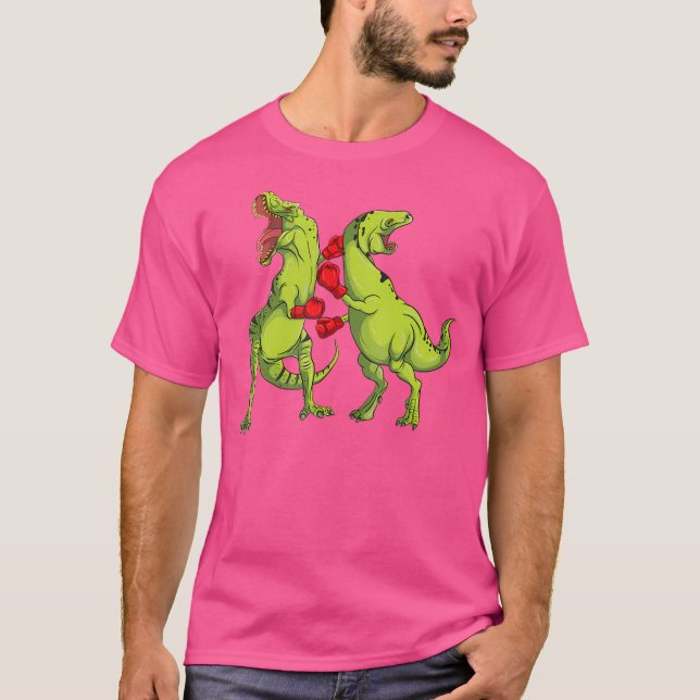 T-Rex Boxing 	 Dinosaur Shirt (Front)