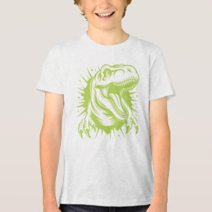 T-Rex Breaking Through Kids Tri-Blend Shirt