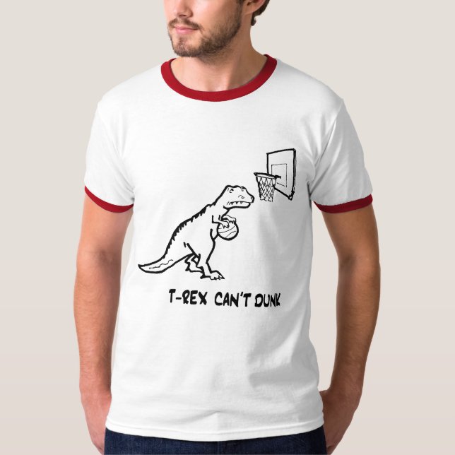 T-Rex can't dunk - Customised T-Shirt (Front)