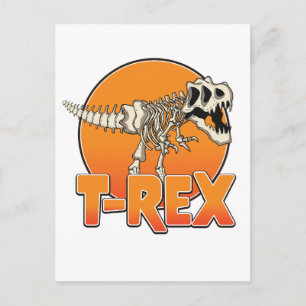 T-REX cartoon logo Announcement Postcard