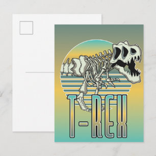 T-REX cartoon logo Invitation Postcard