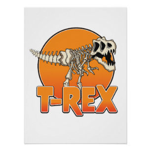 T-REX cartoon logo Poster