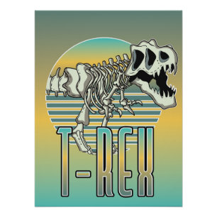 T-REX cartoon logo Poster