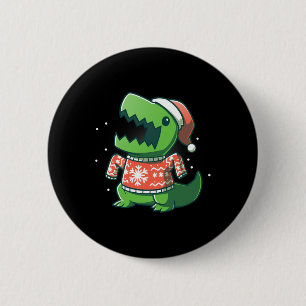 T-rex Christmas Fun Dinosaur Ugly Saurus  6 Cm Round Badge