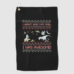 T-Rex Christmas Golf Towel
