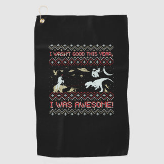 T-Rex Christmas   Golf Towel