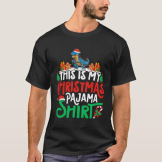 T Rex Christmas Pajama Shirt - T Rex Lover Xmas