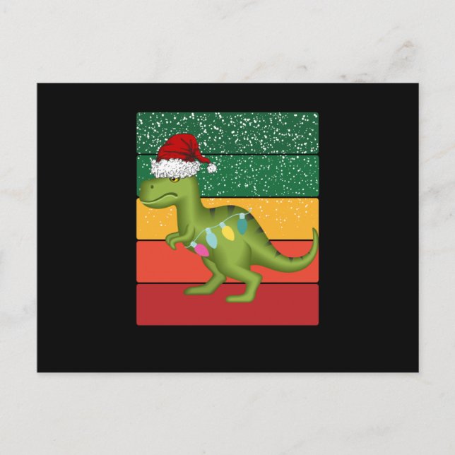 t-rex christmas tree postcard (Front)