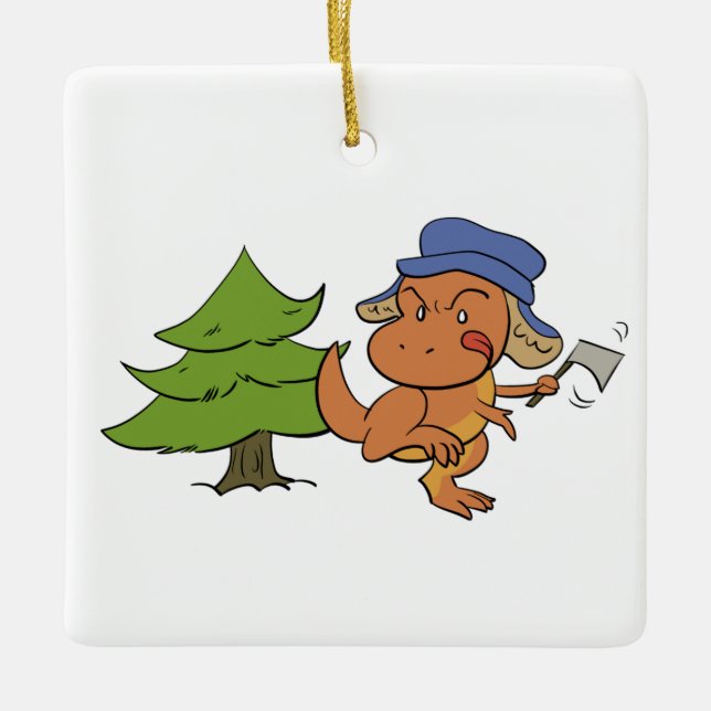 T. Rex Christmas Tree Shopping Ornament (Front)
