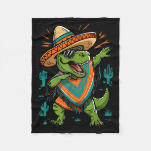 T-rex cinco de mayo dinosaur  fleece blanket
