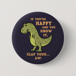 T-Rex Clap II 6 Cm Round Badge