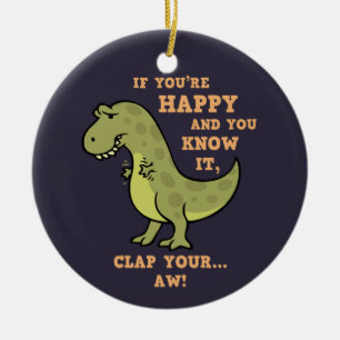 T-Rex Clap II Ceramic Tree Decoration