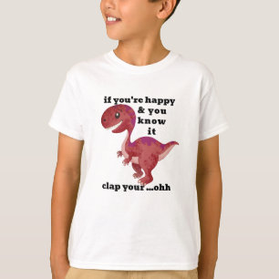 T-Rex Clap Your Hands Humour Funny T-shirt Design
