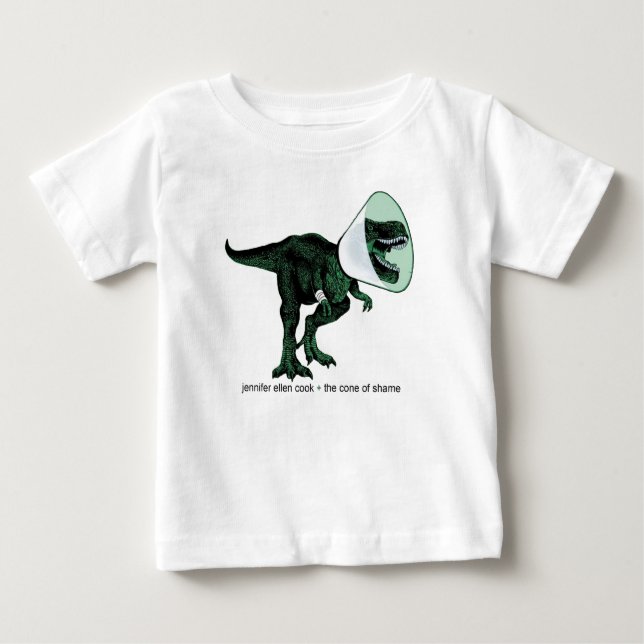 T-Rex Cone of Shame 2 baby T T-Shirt (Front)