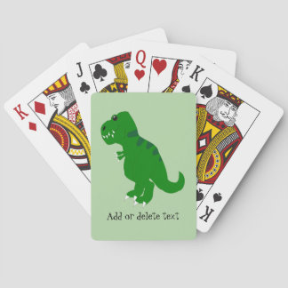 T Rex Design Any Colour Background Personalised Playing Cards