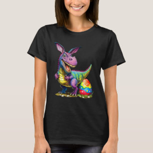 T Rex Dino Bunny Dinosaurs Hunt Eggs Happy Easter  T-Shirt