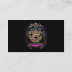 T Rex Dino Gamer Computer Video Game Lover Streami Business Card