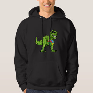 T Rex Dino Heart Autism Statement Autistic Hoodie