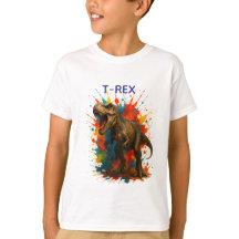 T-Rex Dino Kids T-Shirt - Colorful Action for Smal