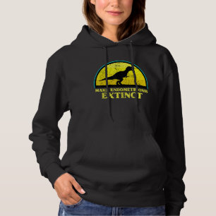 T Rex Dino Make Endometriosis Extinct Awareness Ki Hoodie