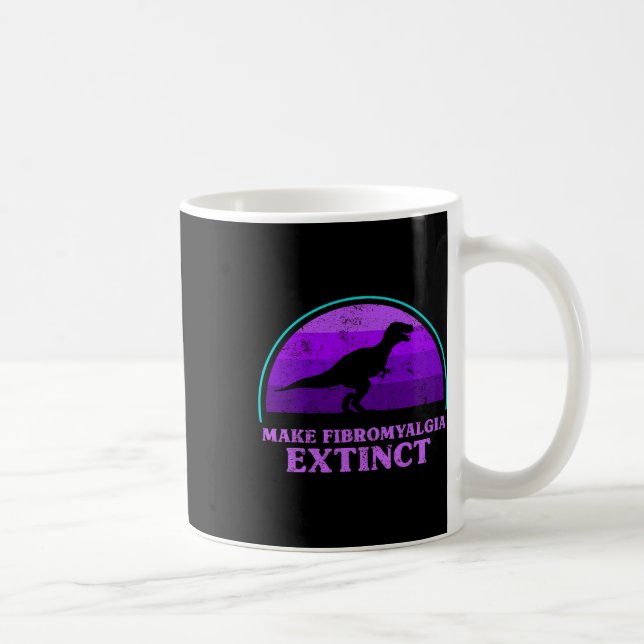 T Rex Dino Make Fibromyalgia Extinct Awareness Tod Coffee Mug (Right)