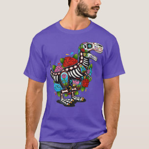 T Rex Dino Sugar Skull Mexico Calavera Dia De Los T-Shirt