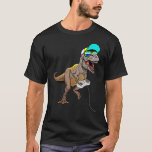 T Rex Dinos Gamer Dinosaurs Playing Video Gamer Di T-Shirt