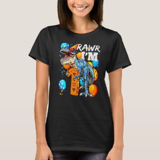 T rex Dinosaur 1st Birthday Party 1st Birthday Boy T-Shirt