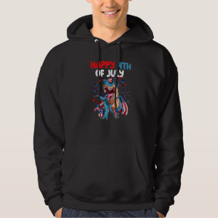 T Rex Dinosaur 4th Of July Kids Boy Men Amerisauru Hoodie