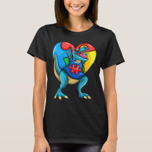 T Rex Dinosaur Autism awareness Boys Girls Kids T-Shirt