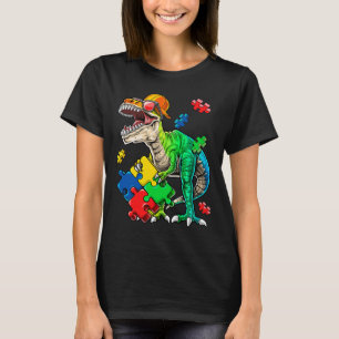 T Rex Dinosaur Autism Awareness Puzzle Piece Gift T-Shirt