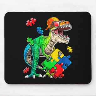 T Rex Dinosaur Autism Awareness Puzzle Piece Gifts Mouse Pad
